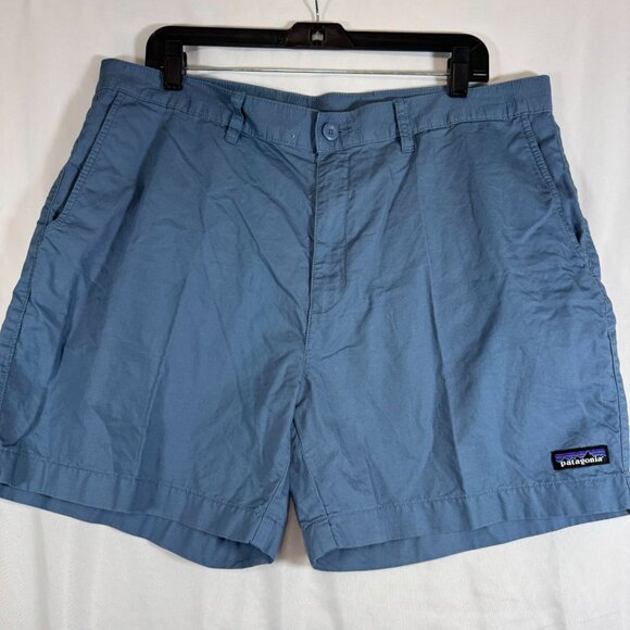 Patagonia Men's Light Blue Flat Front Shorts - Picture 1 of 7
